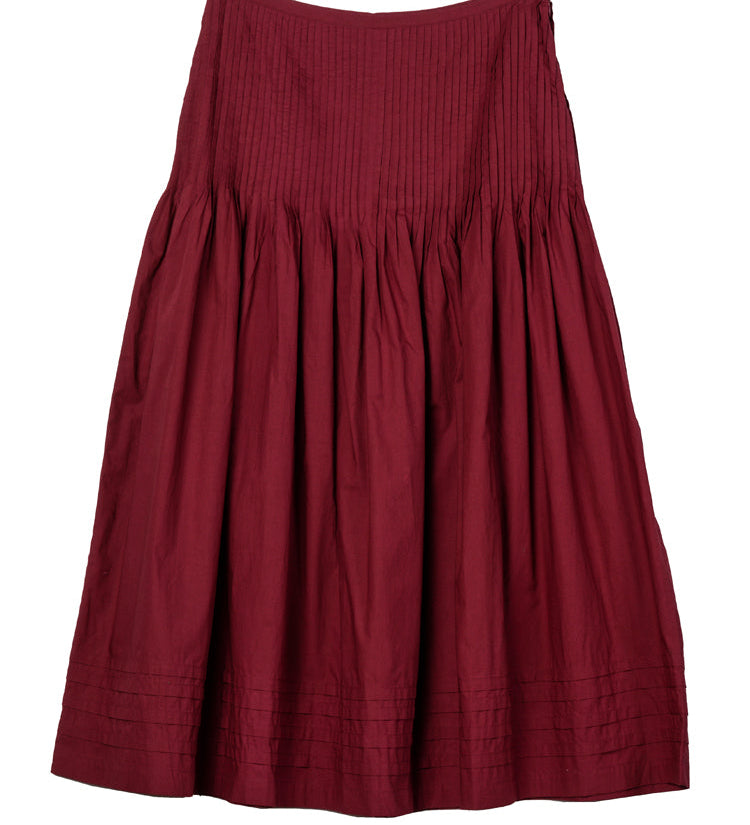 Ciao Lucia - Rosa Skirt Bordeaux Cotton Poplin