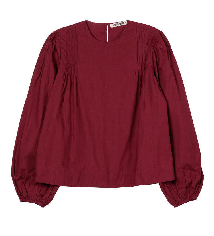 Ciao Lucia - Maria Top Bordeaux Cotton Poplin