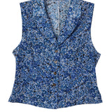 Ciao Lucia - Siboney Blue Printed Sleeveless Satin Top