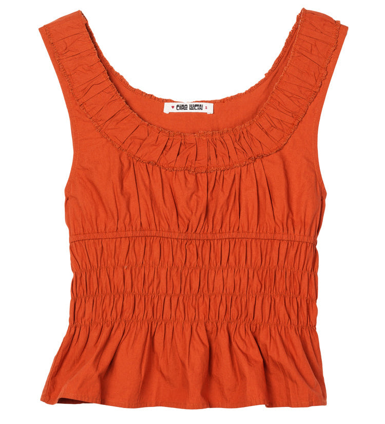 Ciao Lucia - Louisa Terracotta Cotton Top