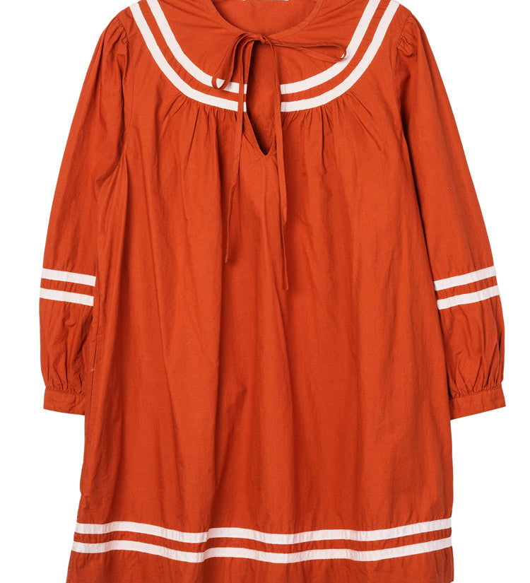 Ciao Lucia - Palina Terracotta Cotton Dress