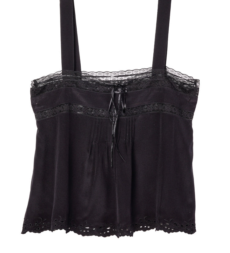Ciao Lucia - Euri Black Silk Top