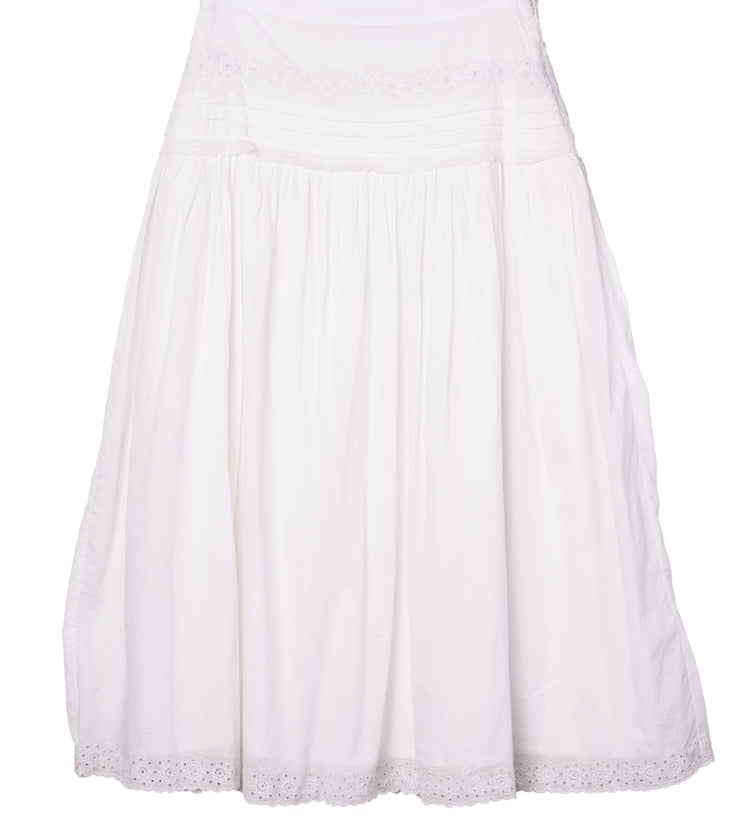 Ciao Lucia - Irati White Embroidered Cotton Skirt