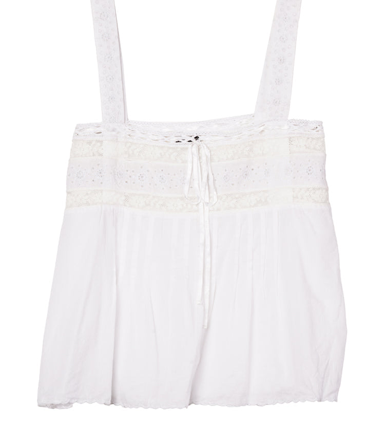 Ciao Lucia - Euri White Embroidered Cotton Top