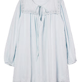 Ciao Lucia - Jonita Baby Blue Embroidered Cotton Dress