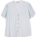 Ciao Lucia - Izaro Baby Blue Embroidered Cotton Top