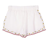 Ciao Lucia - Joska White Embroidered Linen Short