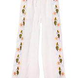 Ciao Lucia - Ermmano White Embroidered Linen Pant