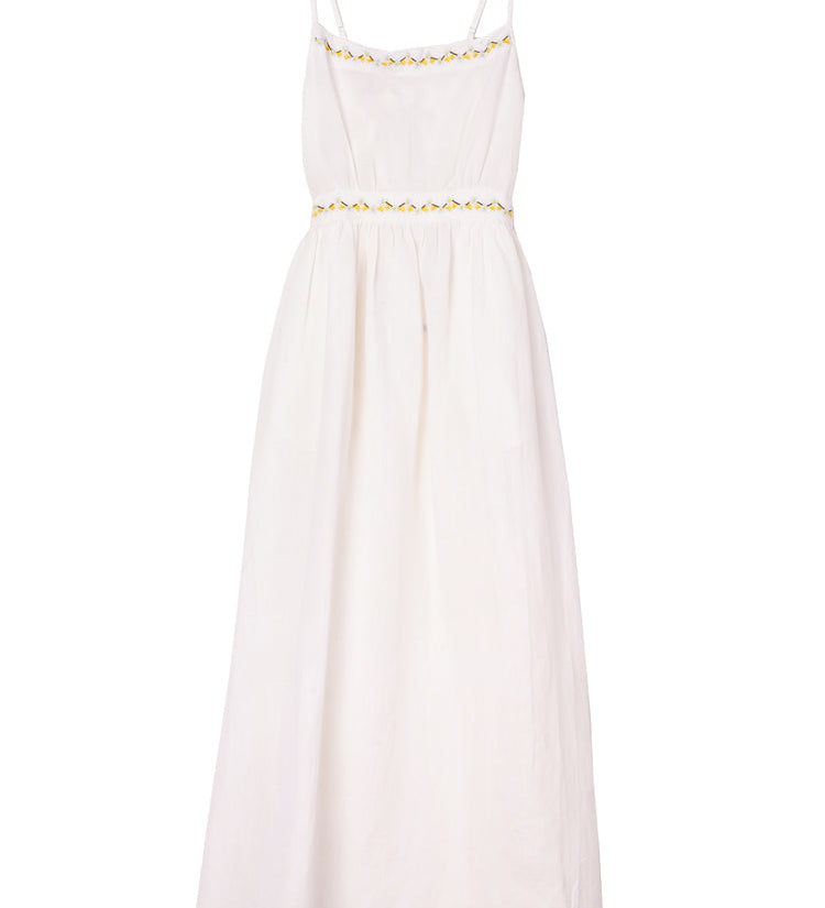 Ciao Lucia - Austine White Embroidered Linen Dress