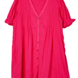 Ciao Lucia - Nayara Guava Embroidered Cotton Dress