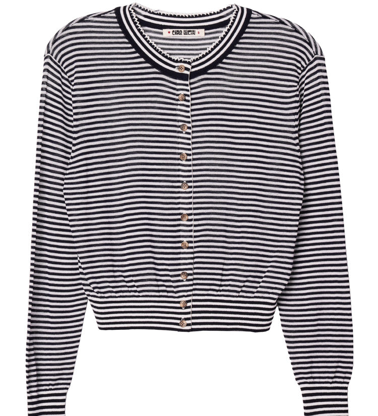 Ciao Lucia - Hydra Midnight Stripe Cardigan