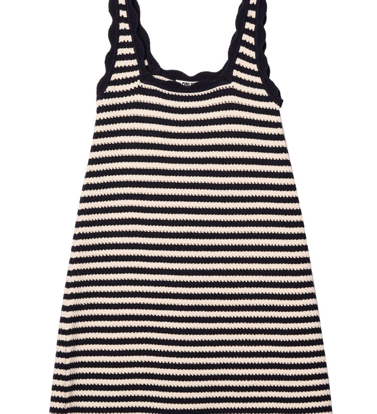 Ciao Lucia - Domeka Navy Stripe Knit Dress