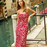 Ciao Lucia - Leo Peony Print Spaghetti Strap Midi Dress