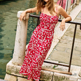 Ciao Lucia - Leo Peony Print Spaghetti Strap Midi Dress