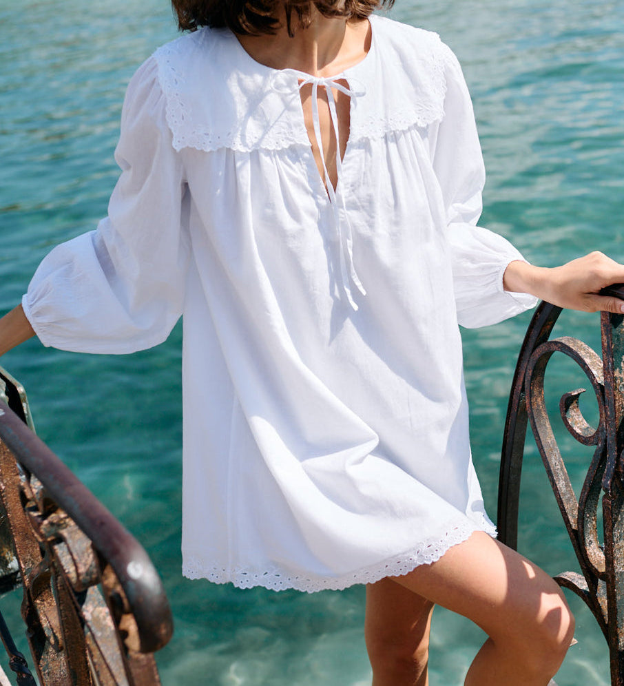 Ciao Lucia - Jonita White Cotton Voile Dress