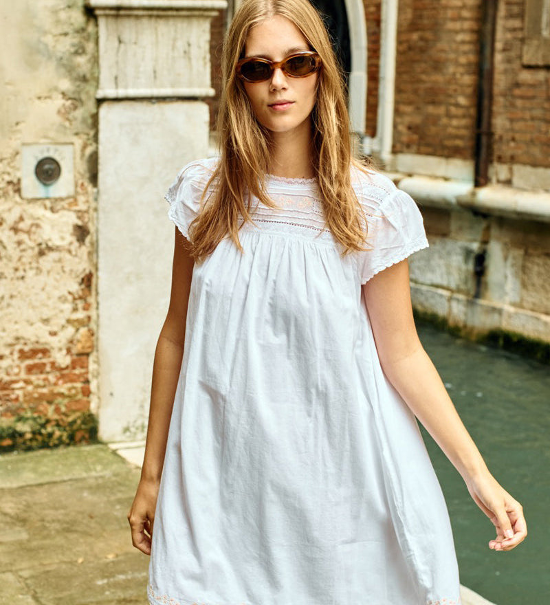 Ciao Lucia - Joelle Cap Sleeved Cotton Mini Dress