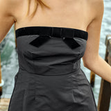 Ciao Lucia - Adeline Faille Strapless Top with Velvet Bow