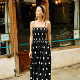 Ciao Lucia - Mael Smocked Polka Dot Midi Dress