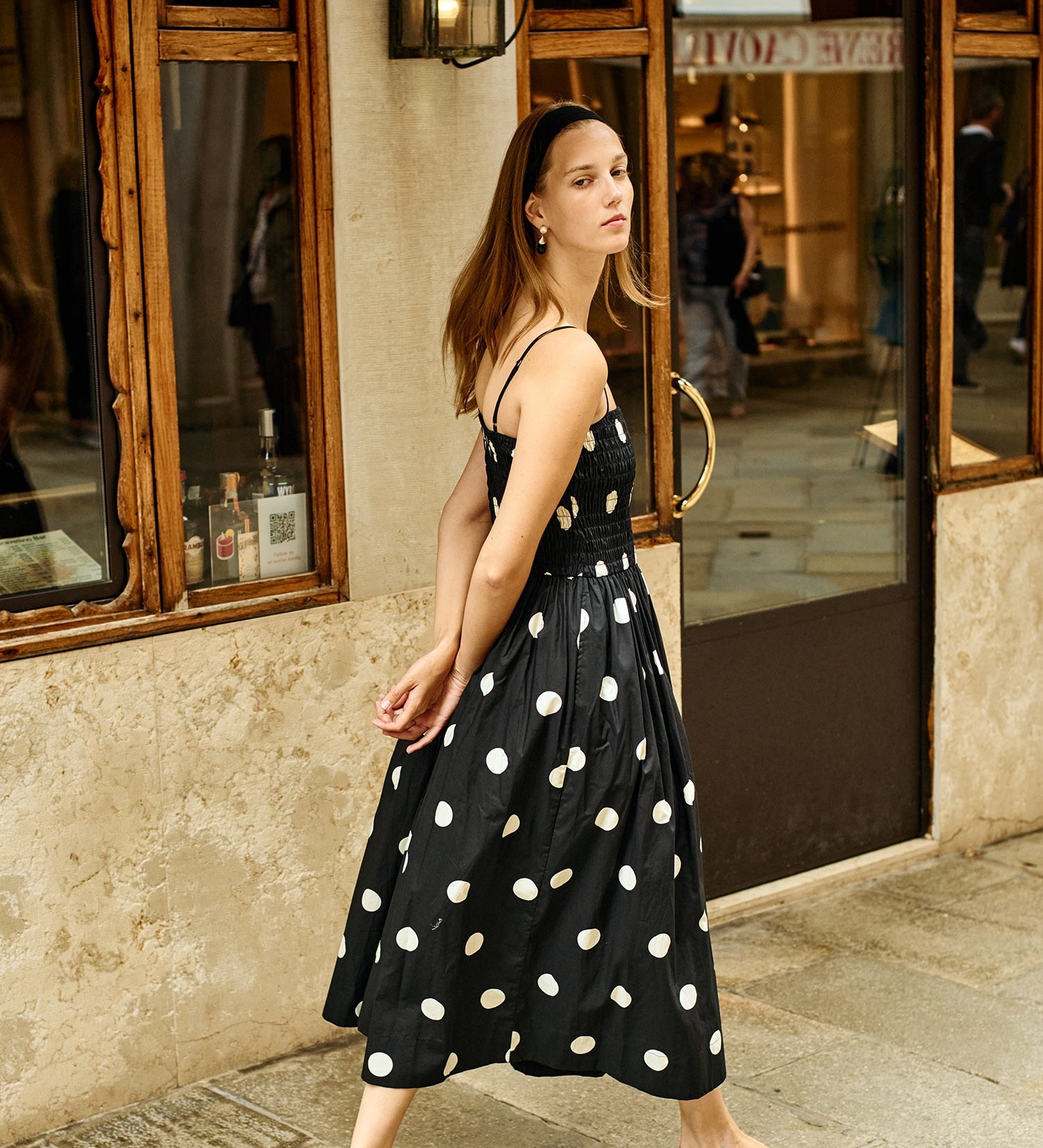 Ciao Lucia - Mael Smocked Polka Dot Midi Dress