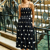 Ciao Lucia - Mael Smocked Polka Dot Midi Dress