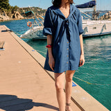 Ciao Lucia - Clara Midnight Cotton Poplin Dress