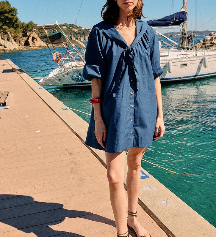 Ciao Lucia - Clara Midnight Cotton Poplin Dress