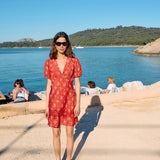 Ciao Lucia - Alix Red Begonia Silk Dress