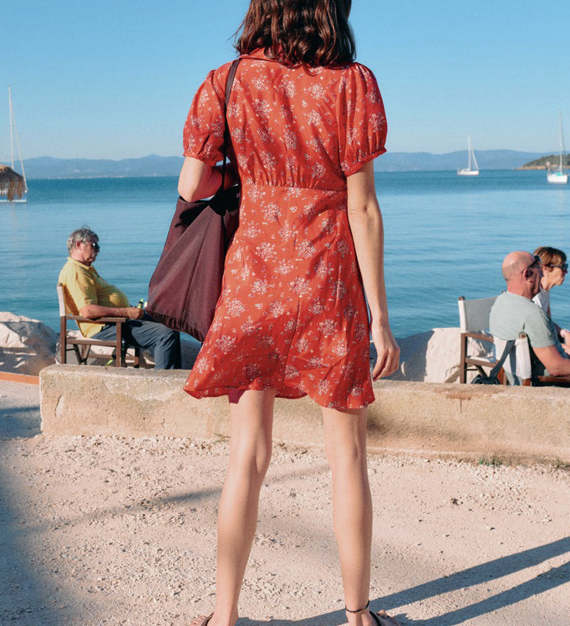 Ciao Lucia - Alix Red Begonia Silk Dress