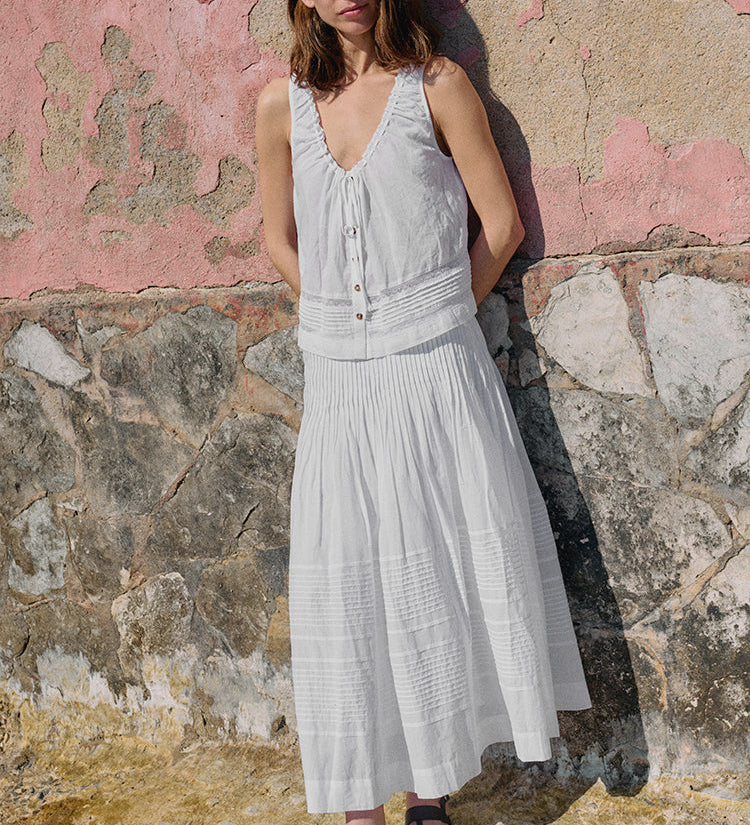 Ciao Lucia - Eugenia White Cotton Voile Top