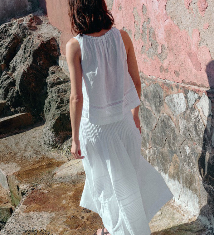 Ciao Lucia - Eugenia White Cotton Voile Top