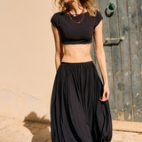 Ciao Lucia - Razza Black Jersey Crop Top