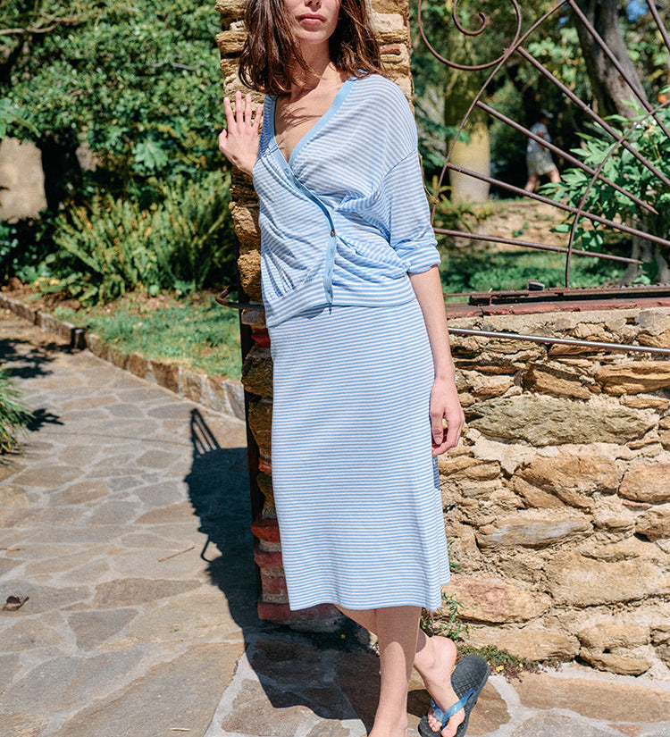 Ciao Lucia - Faye Periwinkle Sheer Knit Skirt