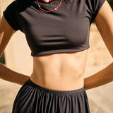 Ciao Lucia - Razza Black Jersey Crop Top