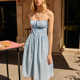 Ciao Lucia - Gabriela Sky Gingham Midi Dress
