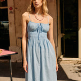 Ciao Lucia - Gabriela Sky Gingham Midi Dress