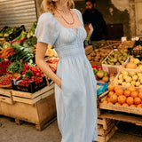 Ciao Lucia - Fiorella Sky Gingham Midi Dress