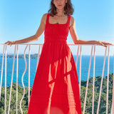 Ciao Lucia - Iris Red Cotton Poplin Dress