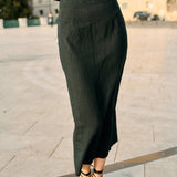 Ciao Lucia - Borgia Black Linen Skirt