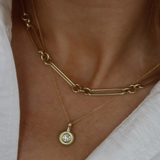 Kinn - Delphine Ribbed Pendant Diamond Necklace