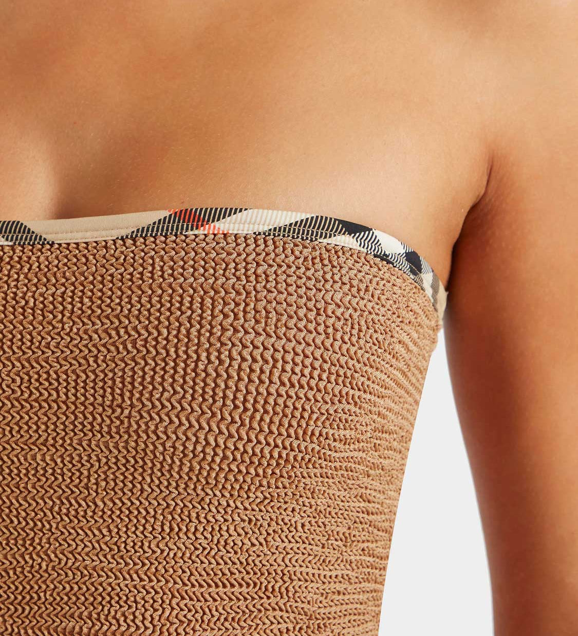 Hunza G x Burberry - Burberry x Hunza G Devyn Skirt/Top - Metallic Cocoa/Check