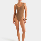 Hunza G x Burberry - Burberry x Hunza G Domino Swim - Metallic Cocoa/Check