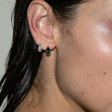 Dorsey - 14K PEAR-CUT HUGGIE EARRING IN LAB EMERALD
