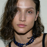 Dorsey - 14K YELLOW GOLD BAGUETTE LAB DIAMOND BLUE TIGER'S EYE NECKLACE