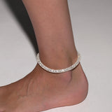 Dorsey - CELESTE ANKLET, LAB WHITE SAPPHIRE, SILVER