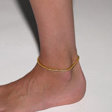 Dorsey - KATE ROUND CUT 3MM, LAB WHITE SAPPHIRE RIVIÈRE ANKLET, SILVER