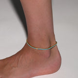 Dorsey - KATE RIVIÈRE ANKLET IN NANO TURQUOISE AND MOISSANITE