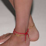 Dorsey - PARACORD ROUGE TIE ANKLET, SILVER
