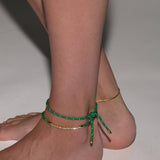 Dorsey - PARACORD VERT TIE ANKLET, GOLD