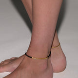 Dorsey - JAMES BEZEL NOIR PARACORD ANKLET, GOLD