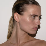 Dorsey - GRADUATED CLEMENCE NECKLACE, LAB WHITE SAPPHIRE, GOLD